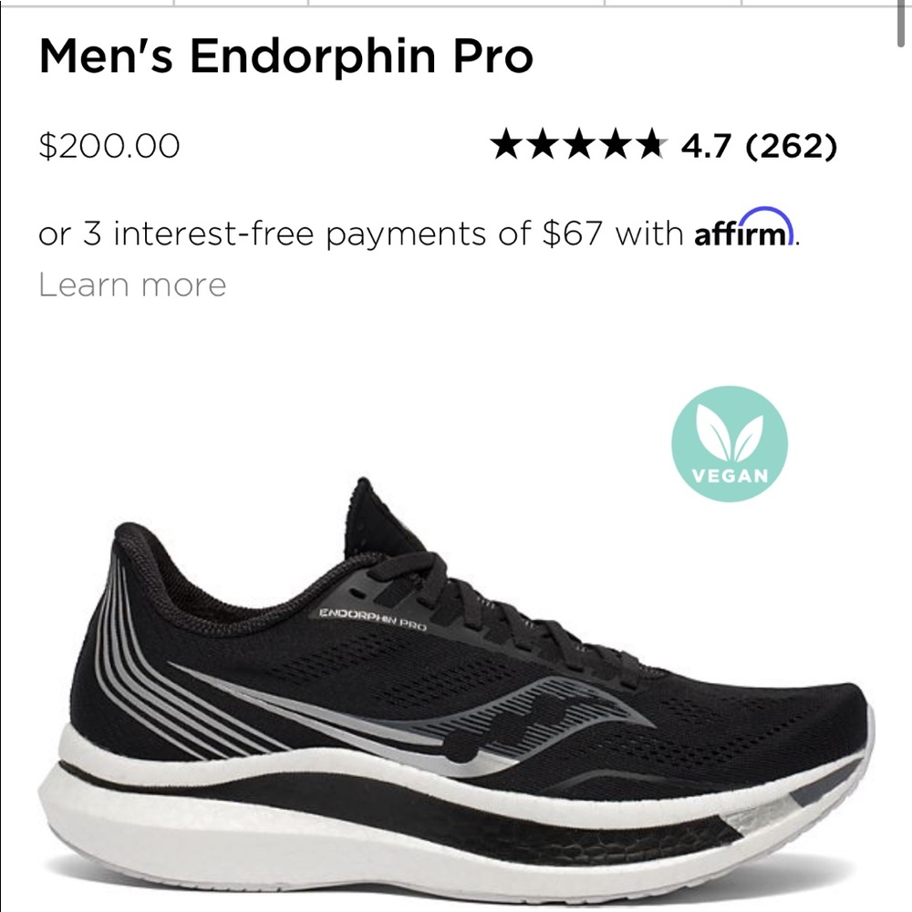 Saucony Men’s Endorphin Pro running shoes